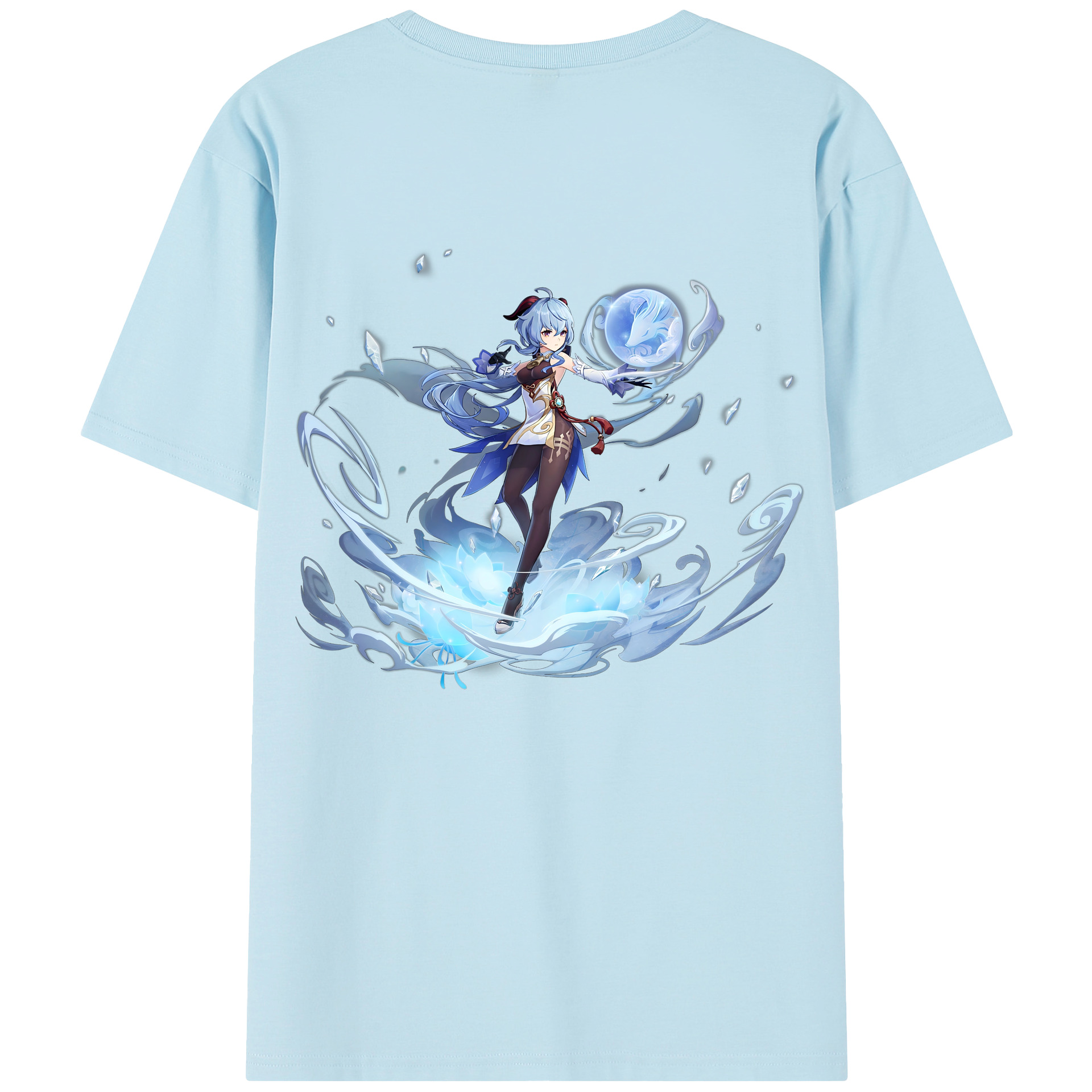 げんし神 甘雨 かんう genshin Ganyu 綿100％半袖Tシャツ（背面プリント）